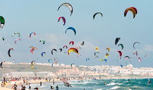 Kite surfing in Tarifa, Spain