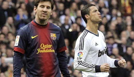 Messi, del Barcelona, y Cristiano Ronaldo, del Real Madrid. AGENCIAS