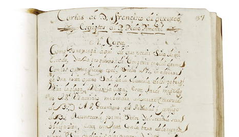 Uno de los documentos, copias del siglo XVIII, cuyos originales escribió Francisco de Quevedo y Villegas. efe