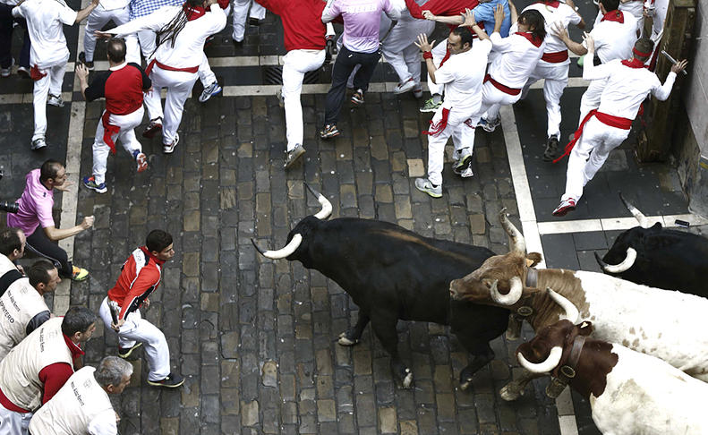 Cuarto encierro de San Fermín. EFE..