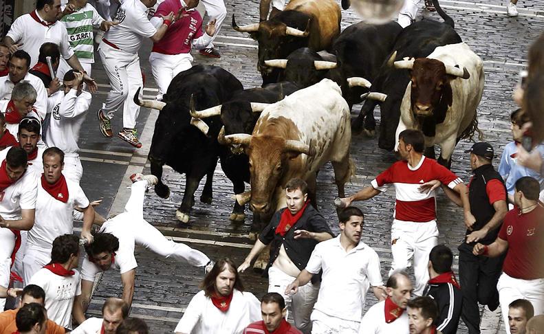 Cuarto encierro de San Fermín. EFE..