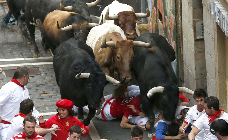 Cuarto encierro de San Fermín. EFE..