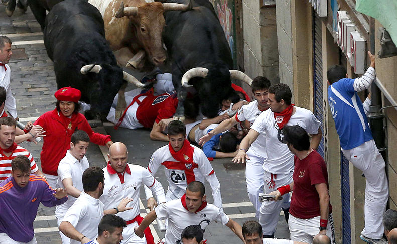 Cuarto encierro de San Fermín. EFE..