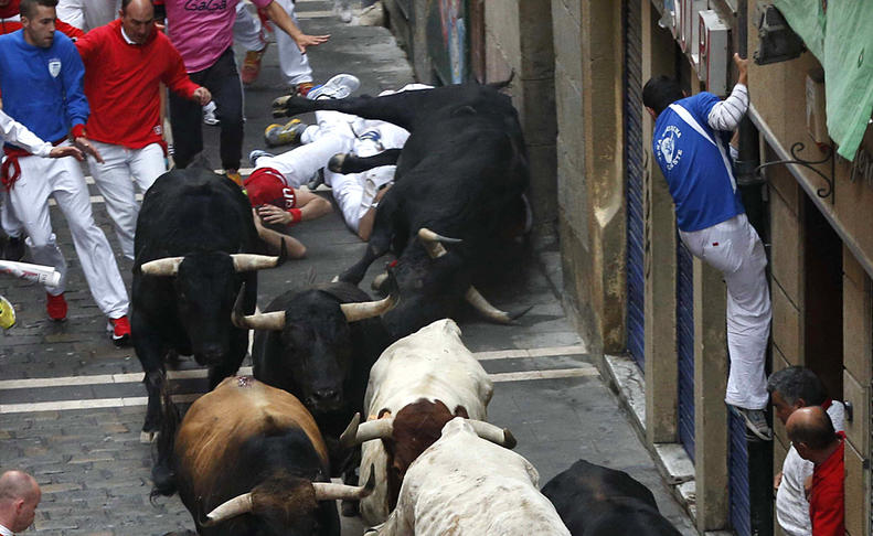 Cuarto encierro de San Fermín. EFE..