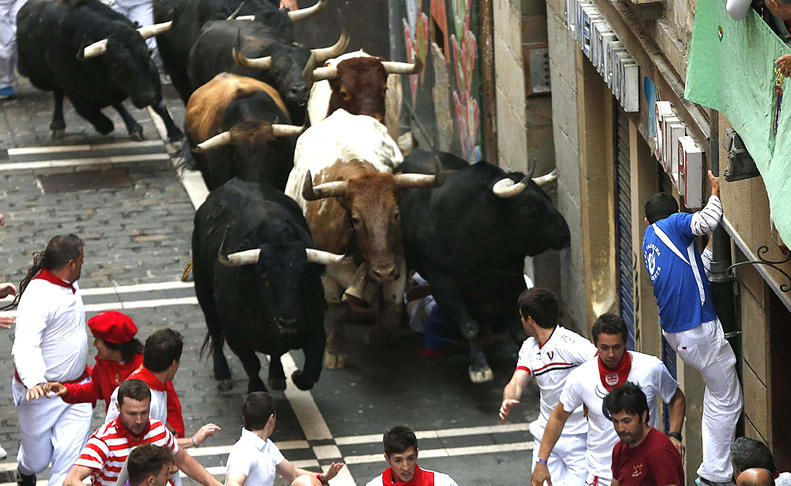 Cuarto encierro de San Fermín. EFE..