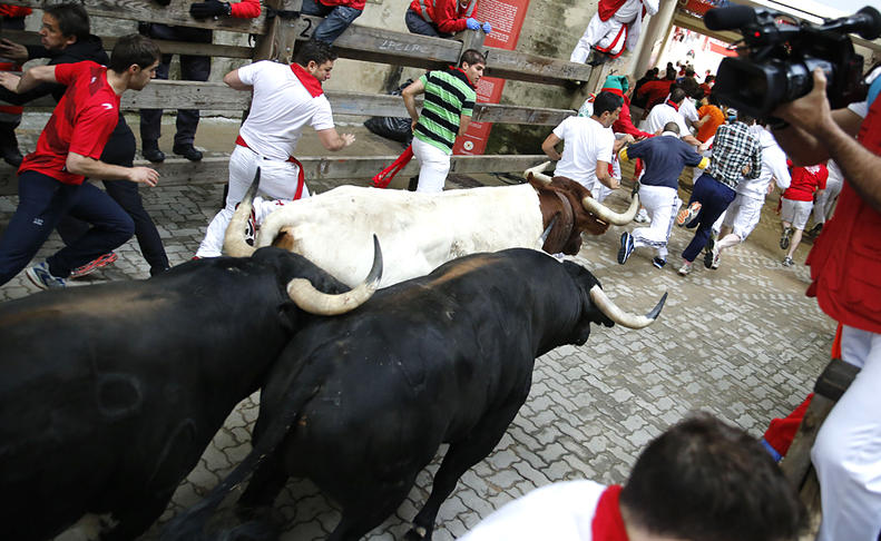 Cuarto encierro de San Fermín. ZABALZA..