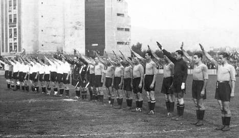 Imagen del partido amistoso entre España y Portugal en el que debutó Vergara (1937).ARCHIVO DN