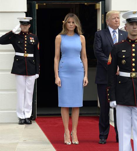 Buena sintonía entre la reina Letizia y Melania Trump