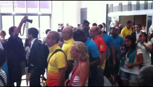 Recibimiento al Barça en Pamplona