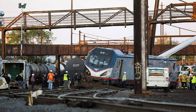 Descarrilamiento de un tren en Filadelfia