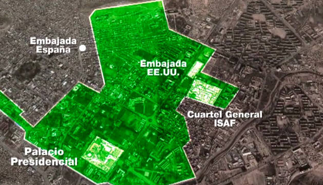 La embajada española estaba fuera de la 'Zona Verde' de seguridad