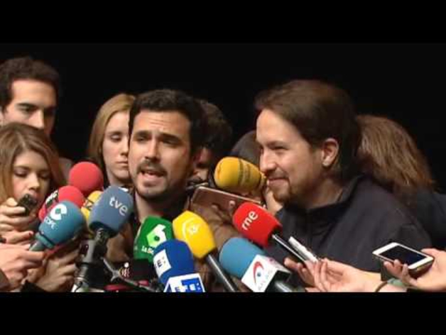 Iglesias y Garzón escenifican la alianza para ir juntos el 26J