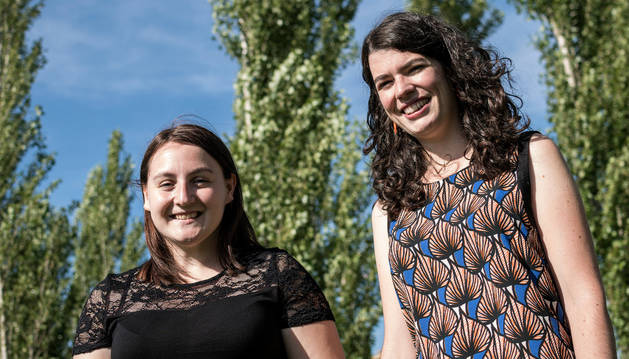 Laura Morales Sanz de Galdeano (izq.) y Marta Calvo Uyarra, la semana pasada en Pamplona.