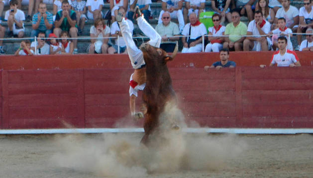 Herido de gravedad un recortador en la plaza de toros de Estella