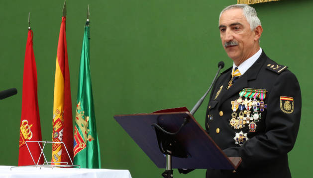 El jefe de la Policía Nacional de Navarra, Daniel Rodríguez, en la celebración del patrón de la Policía Nacional.