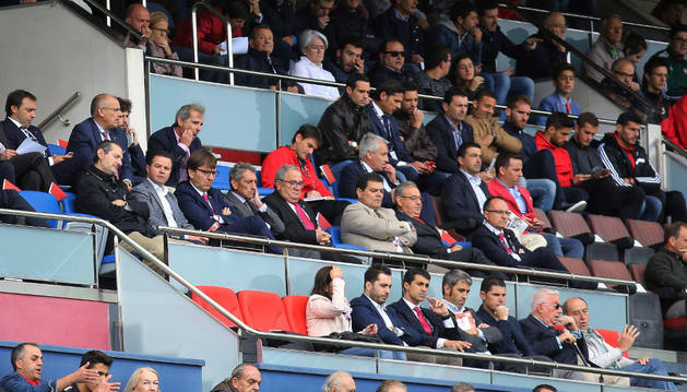 Una imagen del palco del estadio de El Sadar durante el partido que se disputó contra el Celta.