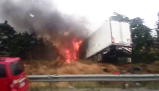 Aparatoso accidente en Tiebas