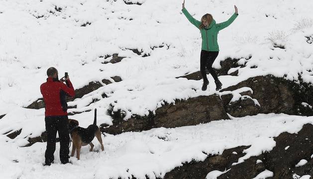 Primera nevada de la temporada en Navarra