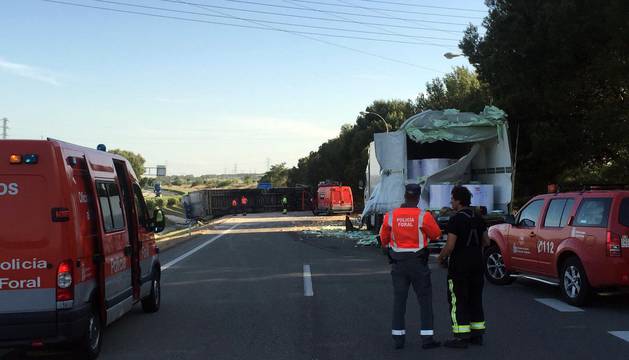 Accidente mortal entre dos camiones en la AP-15