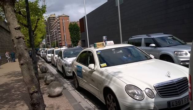 Protesta de taxistas en Pamplona