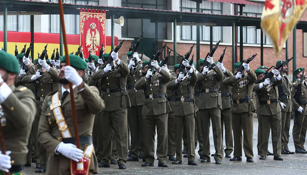Imagen del regimiento 'América' 66 ha celebrado el Día de la Inmaculada en el acuartelamiento de Aizoáin.