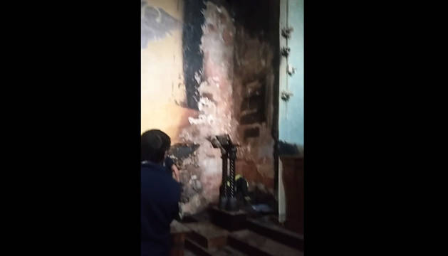 Incendio en la iglesia de Areso