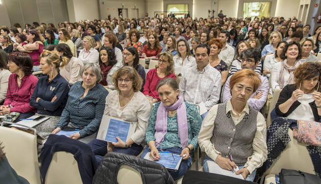 Profesionales de Enfermería durante la jornada de 'Cuidados y humanización', que se celebró este viernes en Pamplona.