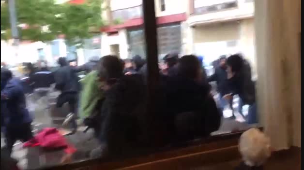 Enfrentamiento entre los ultras de Osasuna y Real Oviedo