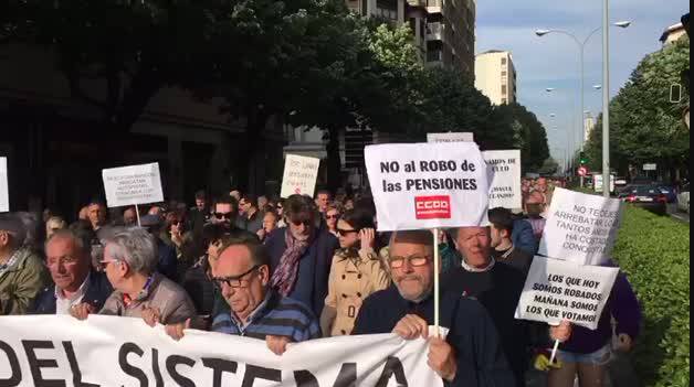 Protestas en Pamplona por unas pensiones dignas
