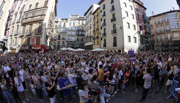 Protesta en Pamplona por la puesta en libertad de 'La Manada'