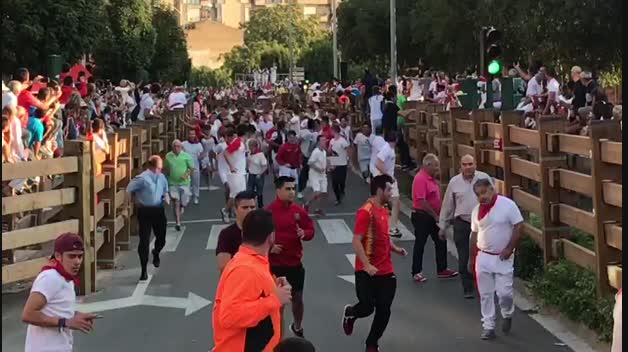 Vídeo del primer encierro de Tudela 2018