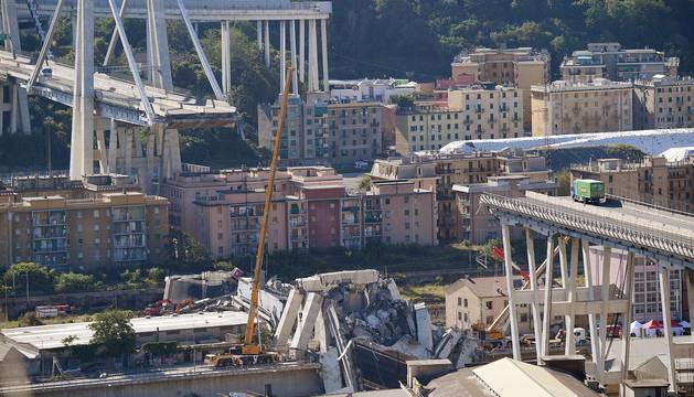 Un viaducto se derrumba en Génova