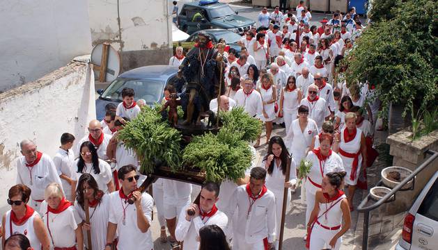 Procesión de San Roque en las fiestas de Monteagudo