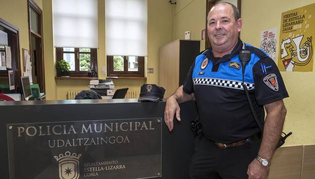 Miguel Ángel Remírez Hermoso, este jueves en las dependencias de Policía Municipal de Estella.