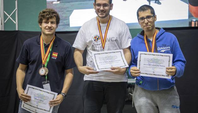 Campeonato de España de cubo de Rubik celebrado este domingo en el frontón de Labrit.