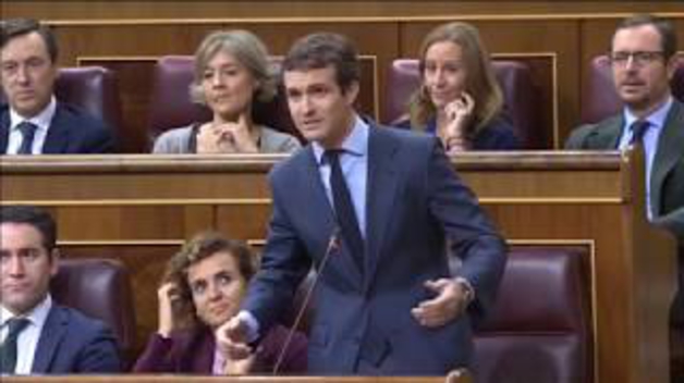 Casado acusa a Sánchez de "arruinar" el país y convertirse "en un plagio de Zapatero"