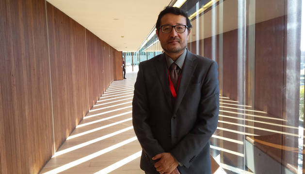 Amadeo Jensana, director de programas económicos de Casa Asia, en Baluarte, después de su exposición en la jornada de internacionalización.