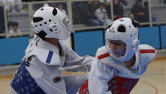 Foto de un combate de taekwondo celebrado en Alsasua.