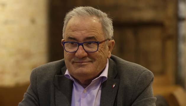 El presidente de Osasuna, Luis Sabalza, en un momento de la entrevista con este periódico.