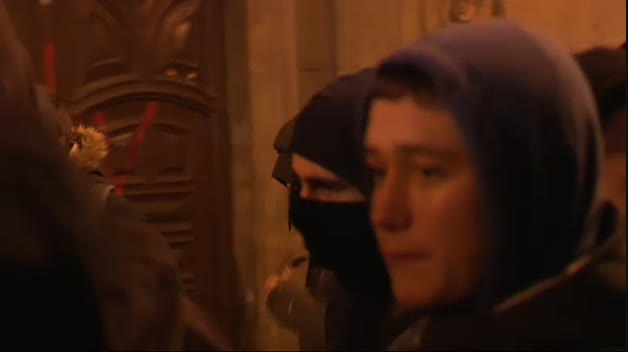 La Asamblea del Gaztetxe Maravillas se moviliza en el centro de Pamplona