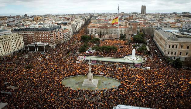 Manifestación contra Sánchez y a favor de elecciones en Madrid