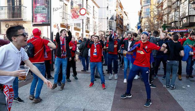 La afición de Osasuna en Soria
