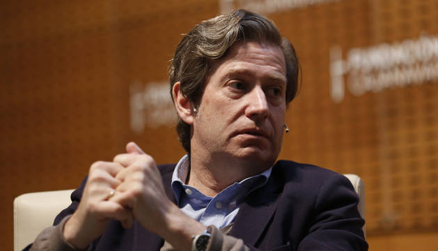 El filósofo Javier Gomá, en la conferencia que impartió en la Fundación Caja Navarra.