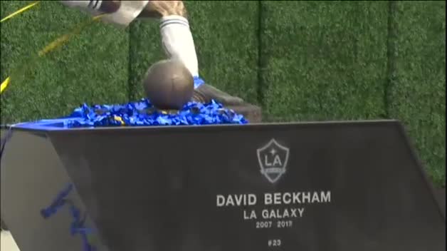 Inauguración de una estatua en homenaje a David Beckham en Los Ángeles