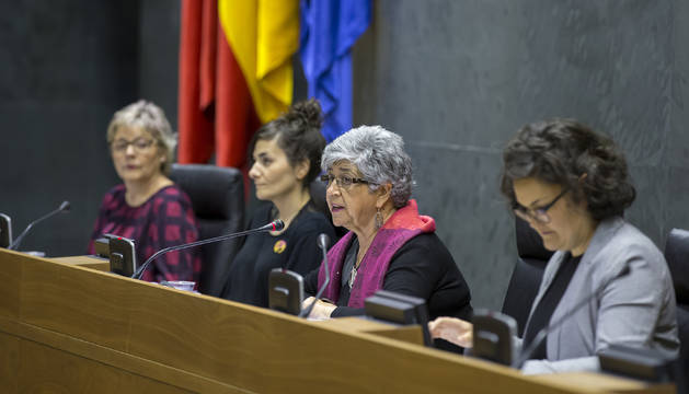 Foto del Parlamento celebró este martes un Pleno Social centrado en el análisis del impacto de las distintas olas feministas en Navarra.