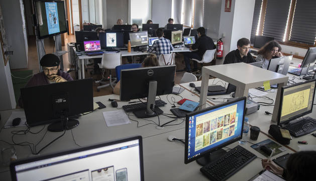 Instalaciones de Dr. Platypus & Ms. Wombat Studios en el barrio pamplonés de Iturrama, donde trabajan e imparten formación.