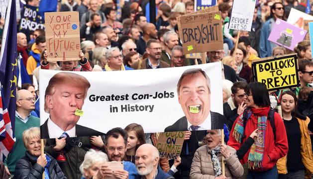 Masiva manifestación por un segundo referéndum del 'brexit'