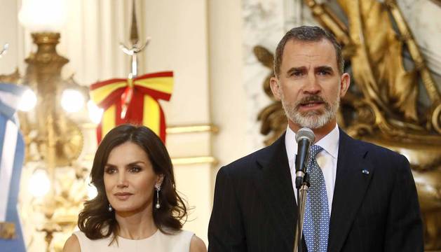 Los reyes de España durante su visita a Argentina