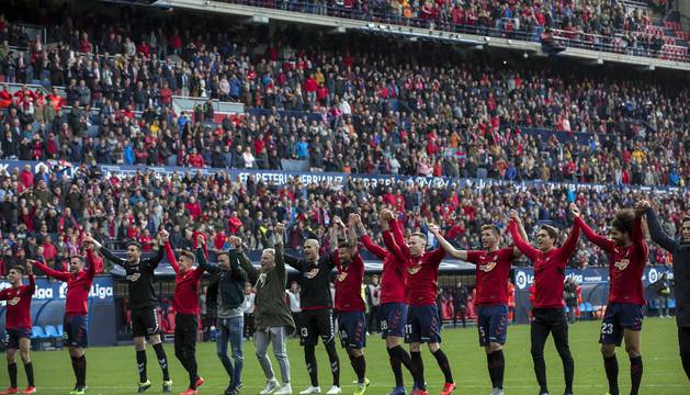 Celebración del ascenso en El Sadar