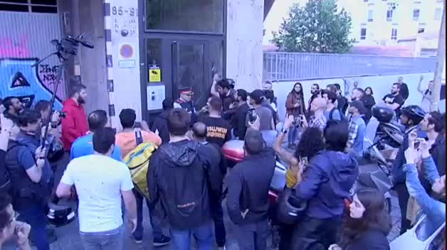 Los repartidores de Glovo protestan en las calles de Barcelona